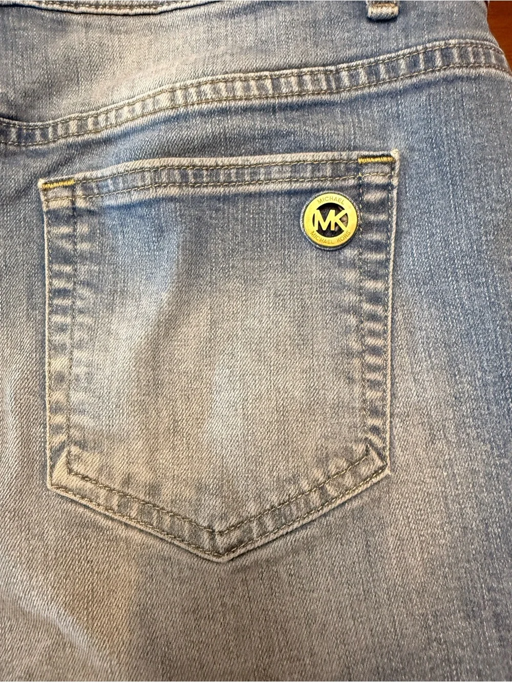 Michael Kors Light Blue Distressed Denim Shorts